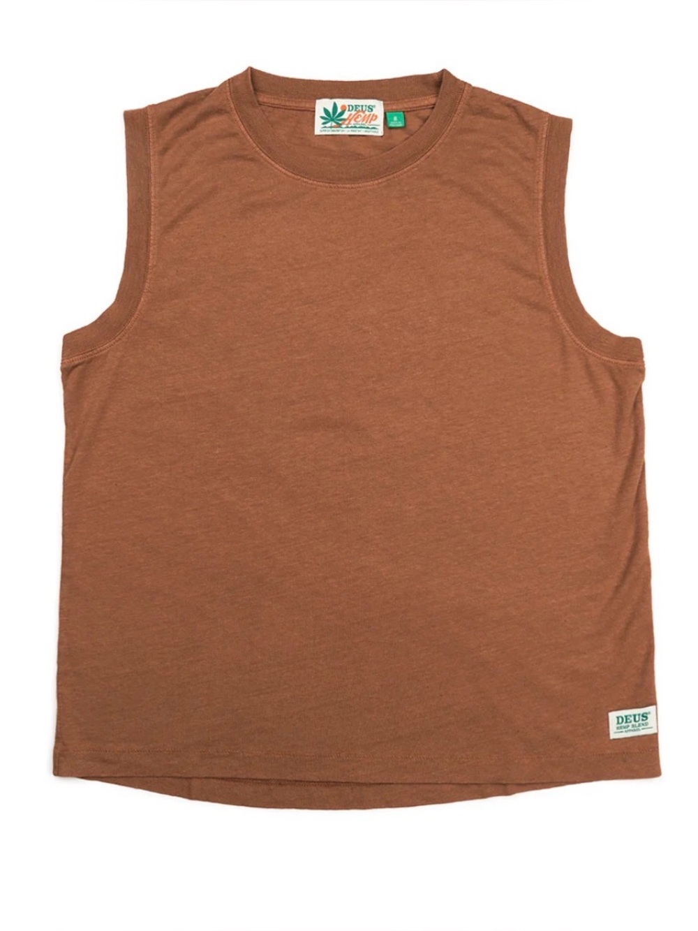 Deus Ex Machina Bayley Oversized Muscle Shirt Hemp Blend Chipmunk - 6
